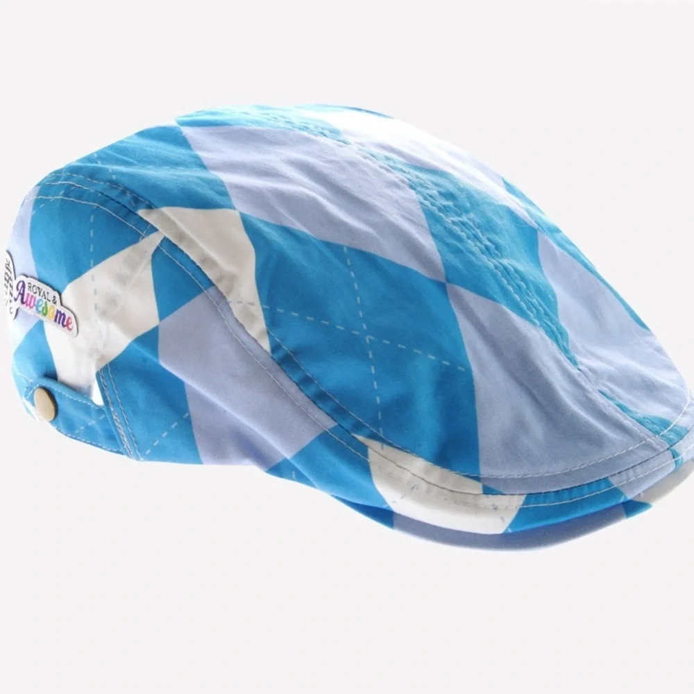 Men’s Royal & Awesome Old Tom's‎ Flat Cap Blue and White One Size Adjustable